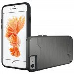 Wholesale iPhone 7 Card Holder Hybrid Case (Space Gray)